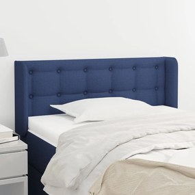 Testiera Ad Orecchio Blu 103x16x78/88cm İn Tessuto /