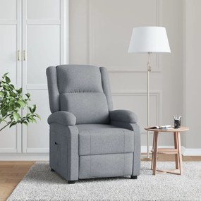 Poltrona Reclinabile İn Tessuto Grigio Chiaro /