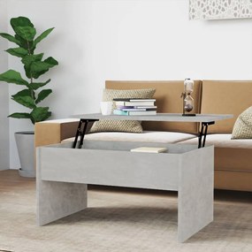 Tavolino Grigio Cemento 80x50,5x41,5 Cm İn Legno Multistrato /