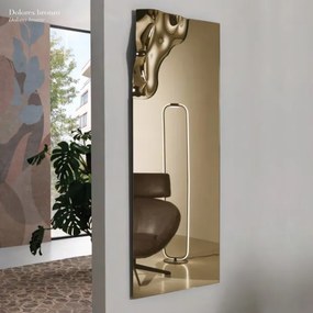 Specchio rettangolare con angolo in vetro fuso 68x170 cm DOLORES finitura bronzo