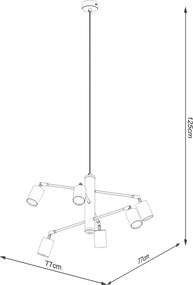 Lampadario nero in metallo Virta – Sollux