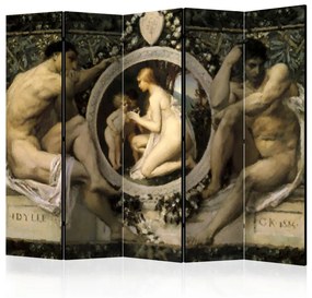 Paravento separè Idillio - Gustav Klimt II (5 parti) - composizione con sagome umane