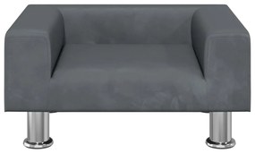 Divano per bambini grigio scuro 50x40x26,5 cm in velluto