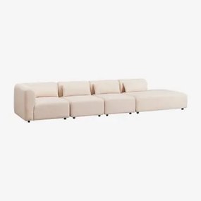 Divano Modulare Angolare Fogler In 4 Pezzi Con Chaise Lounge Destra Ciniglia Crema Beige - Sklum