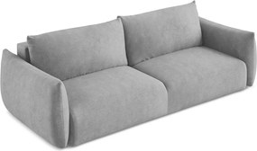 Divano grigio chiaro allungabile con rivestimento in ciniglia 230 cm Leila – Makamii