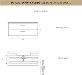 Mobile da bagno sospeso moderno base 120 CLEIDE con 2 cassetti e lavabo, ANTRACITE OPACO