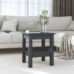 Tavolino Da Salotto Grigio 35x35x40 Cm Legno Massello Di Pino /