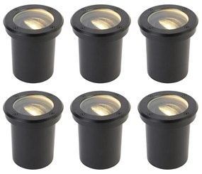 Set di 6 faretti da terra orientabili neri IP65 - Delux
