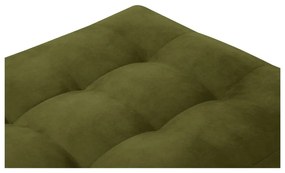 Poggiapiedi in velluto verde oliva Santo - Milo Casa