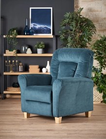 Poltrona reclinabile Bard in tessuto blu navy - H102 cm