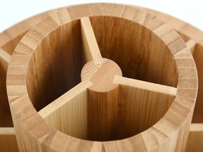 Organizer da bagno di colore naturale in bambù per cosmetici/girevole Isalys – MSV