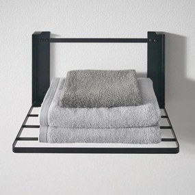 Mensola da bagno da parete nera opaca in acciaio Tower – YAMAZAKI