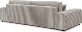 Divano grigio chiaro allungabile/con contenitore con rivestimento in velluto a coste 260 cm Justin – Ropez