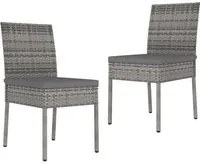 Sedie da Pranzo per Giardino 2 pz in Polyrattan Grigio 317168