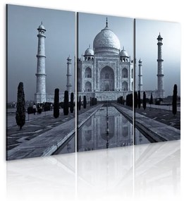 Quadro Taj Mahal di notte, India  Colore bianco e nero, Dimensioni e Misure 90x60