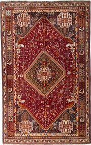 Shiraz Tappeto 160 x 250 Rosso (Iran) Annodato A Mano