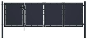 Cancello Per Giardino İn Acciaio 350x75 Cm Antracite /