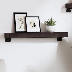 Ripiano Muro Marrone Scuro 60x10x6 Cm Massello Rovere Trattato /