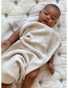 Coperta per bambini giallo chiaro/blu in cotone organico trapuntata 90x120 cm Balloon – Cam Cam Copenhagen