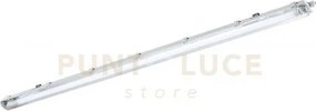 Plafoniera stagna led atlantic silver 1 luce attacco t8 i incluso i...