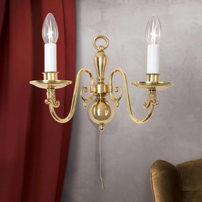 ORION Applique da parete IMKE, dimmerabile, Ottone / Oro, Soggiorno / Sala da pranzo, Ottone, Antico, Applique