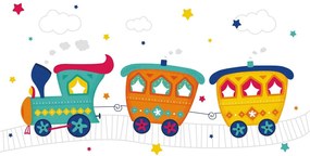 Carta da parati autoadesiva – Trenino pastello