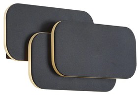 Lampada da parete moderna nera con LED dimmerabile a 3 livelli - Dias