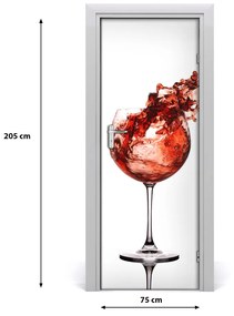 Sticker porta Un bicchiere di vino 75x205 cm