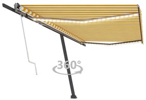 Tenda Automatica Sensore Vento E Led 500x300 Cm Gialla Bianca /