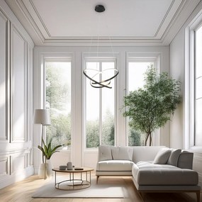 Lampada LED a sospensione Empoli, metallo, nero, 4.000 K Empoli Milagro Lighting, Nero, Soggiorno / Sala da pranzo, Metallo, Moderno
