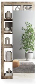 Mobile ingresso appendiabiti con specchio 91 x 209 Bianco lucido e Pero - Brema
