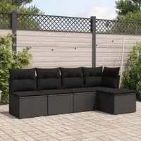 Set Divani da Giardino 5 pz con Cuscini in Polyrattan Nerocod mxl 87612