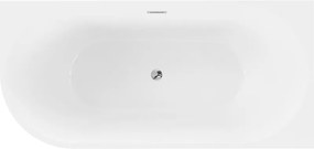 Mexen Mia vasca da bagno freestanding angolare destra 150 x 75 cm, bianca, troppopieno cromato - 52691507500P-01