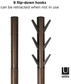 Appendino in legno nero in gomma naturale Flapper - Umbra