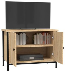 Mobile tv con ante rovere sonoma 60x35x45 cm legno multistrato