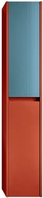 Colonna per mobile bagno Niwa 2 ante P 27 x L 30 x H 160 cm laccato opaco paprika con vetro blu pacifico
