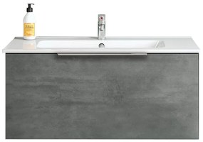 Mobile da bagno sotto lavabo Portland grigio L 89 x H 40 x P 45.5 cm 1 cassetto, lavabo non incluso