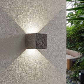 Lucande applique LED da esterni Naja, look ardesia