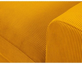 Divano angolare color senape allungabile e con contenitore (con penisola a sinistra/con chaise lounge) con rivestimento in velluto a coste Kyoto – Cosmopolitan Design