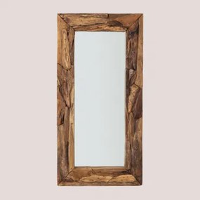 Specchio da Parete Rettangolare in Raffa Wood ↑180 - Sklum