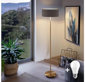 Lampada da terra LED TUNJA 1xE27/20W/230V Ø 38 cm oro/marrone