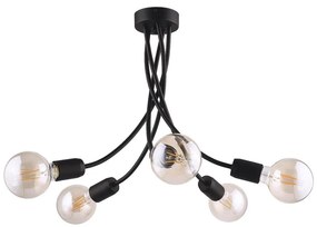 Jupiter 1640 - Lampadario a sospensione LUCE 5xE27/60W/230V nero