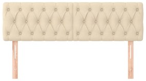Testiera 2 pz crema 80 x 7 x 78/88 cm in tessuto