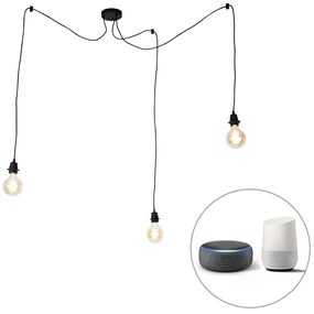 Lampada a sospensione intelligente nera 3 luci con Wifi G95 - Cava