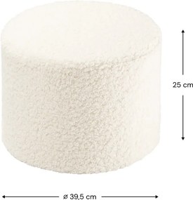 Pouf per bambini color crema con rivestimento in bouclé – Wigiwama