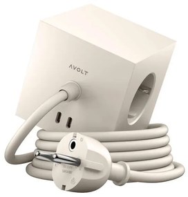 Avolt - Square 1 w/30W Dual USB-C & Magnet 1,8m Beige Avolt