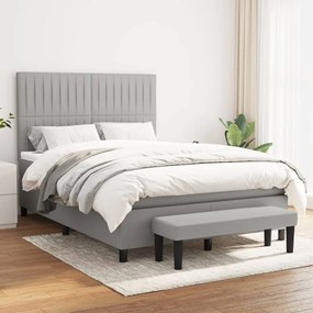 Giroletto A Molle Con Materasso Grigio Chiaro 140x200cm Tessuto /