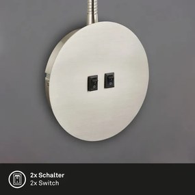 Briloner 2178012 - LED Lampada flessibile da muro 1xE14/10W/230V + LED/3W cromo