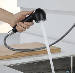 Doccetta estraibile di ricambio EYN DEL1401 per rubinetto da cucina, 2 getti, in finiture nere e cromate