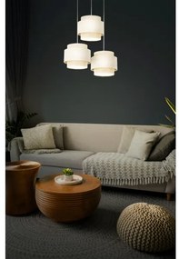 Lampadario sospeso su cavo BOHO 3xE27/60W/230V crema/iuta